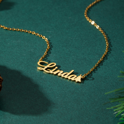 Custom Name Necklaces with Christmas Tree haped