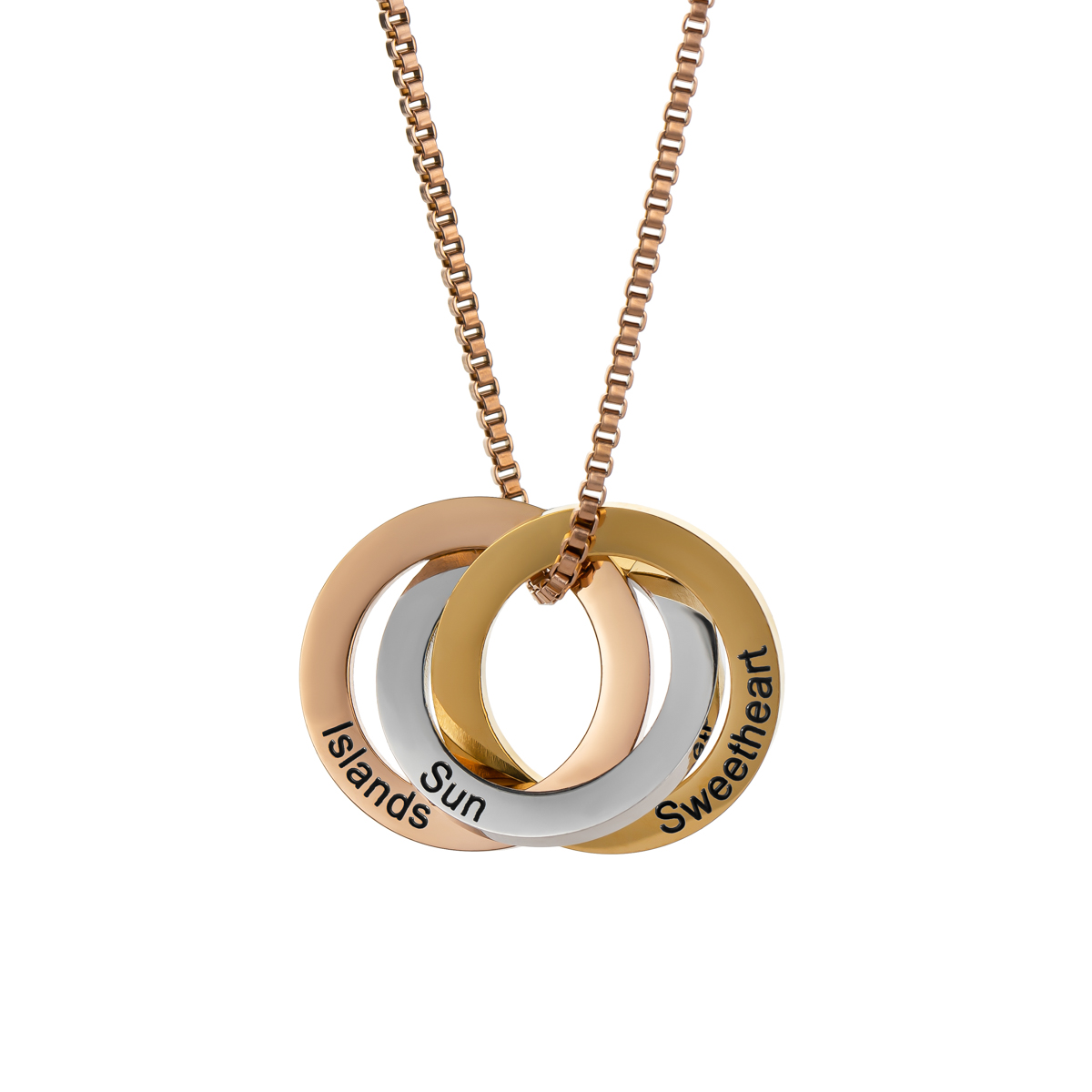 Custom Russian Ring Engraved Name Necklace