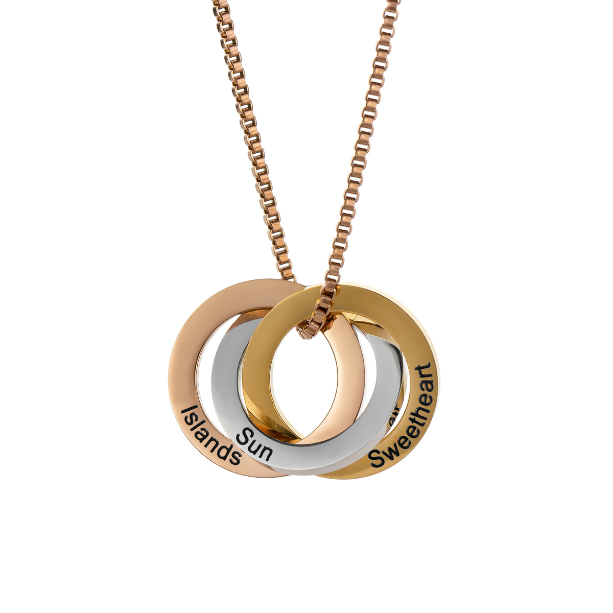 Custom Russian Ring Engraved Name Necklace