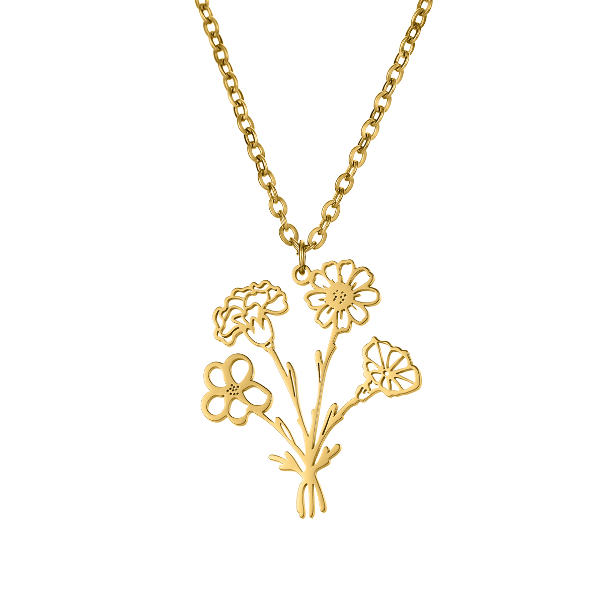 Custom Multi Birth Flower Necklace