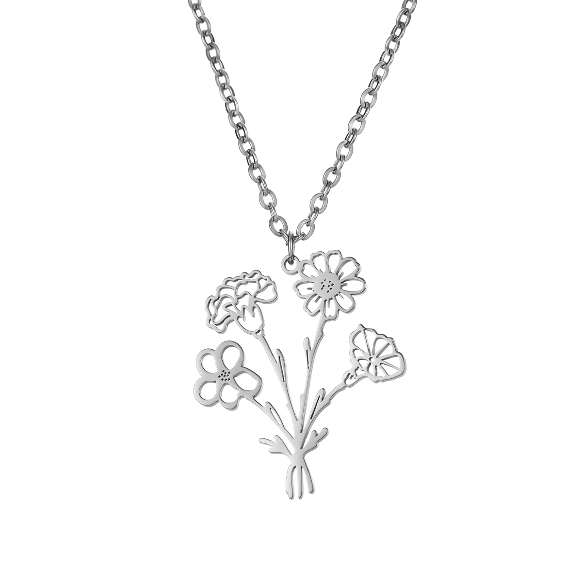 Custom Multi Birth Flower Necklace