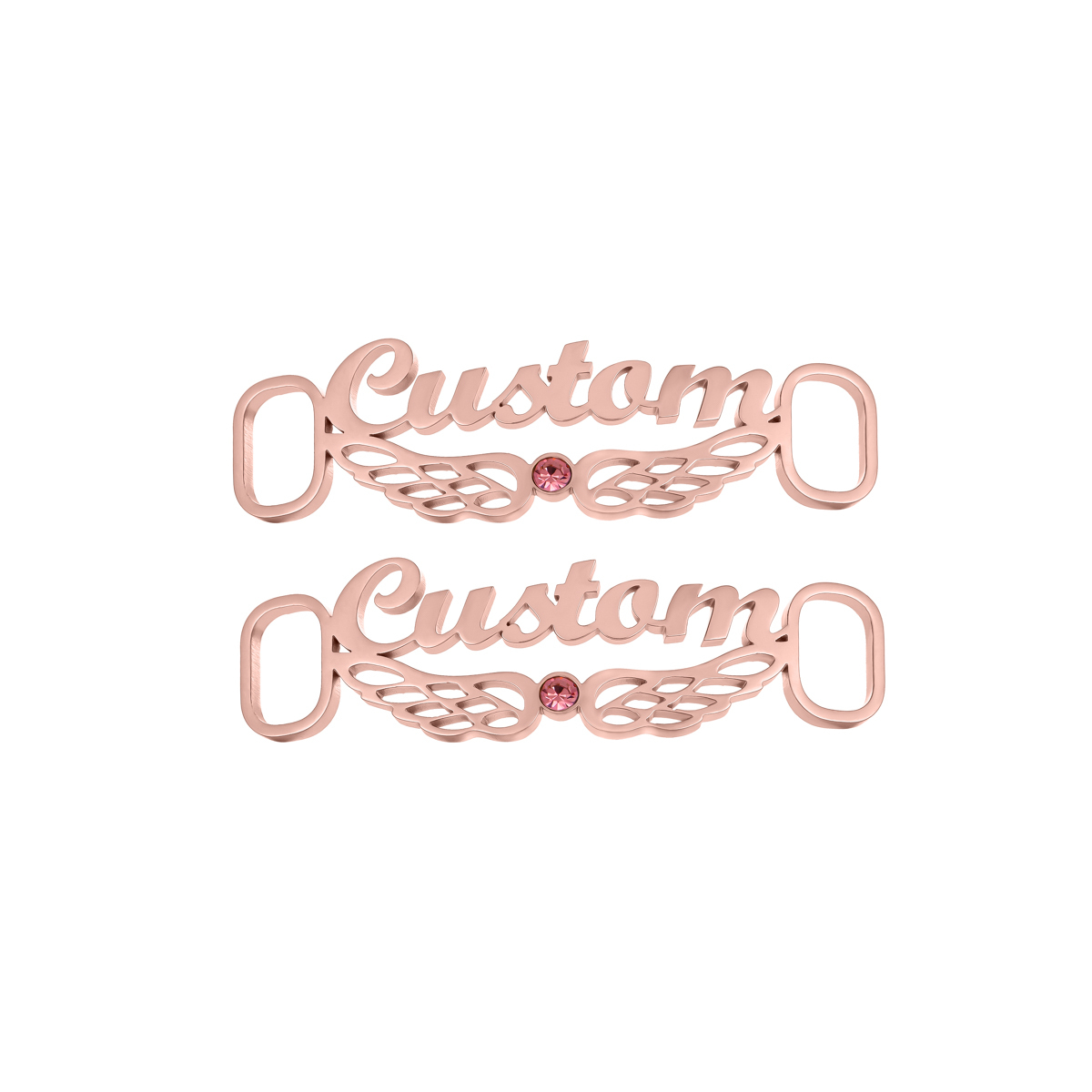 Personalized Birthstone Name Wings Shoe Buckles​