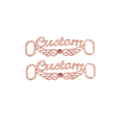 Personalized Birthstone Name Wings Shoe Buckles​