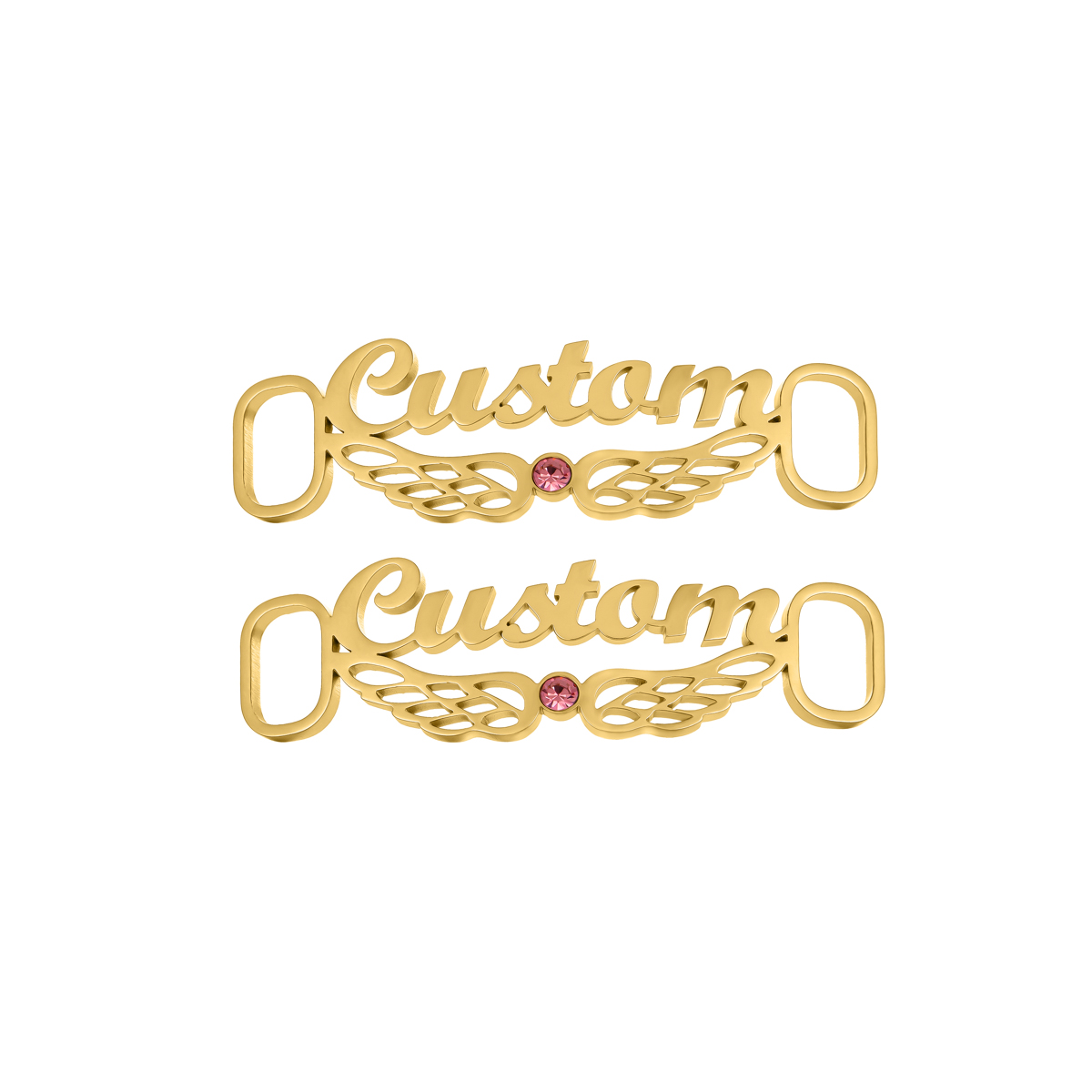 Personalized Birthstone Name Wings Shoe Buckles​