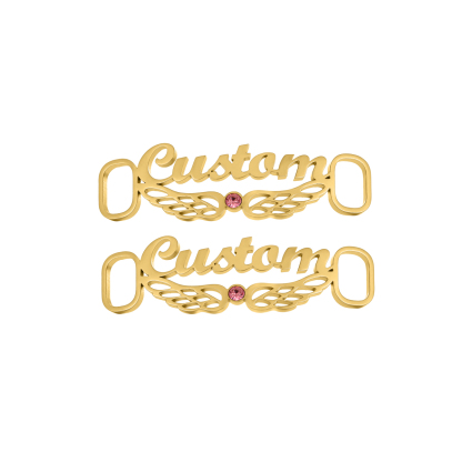 Personalized Birthstone Name Wings Shoe Buckles​