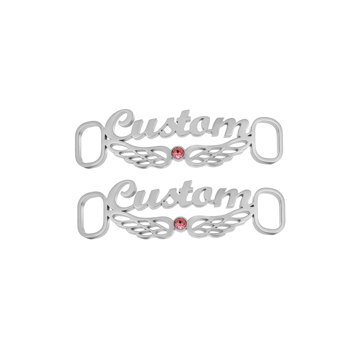 Personalized Birthstone Name Wings Shoe Buckles​