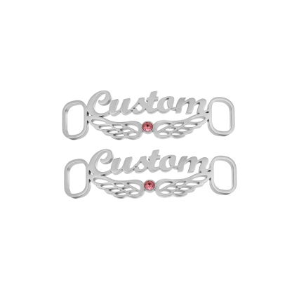 Personalized Birthstone Name Wings Shoe Buckles​