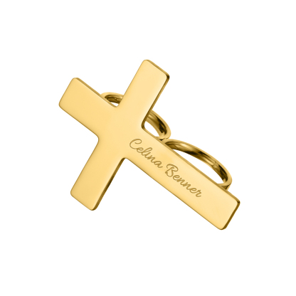 Custom Name Engraved Cross-shaped Finger Guard Ring