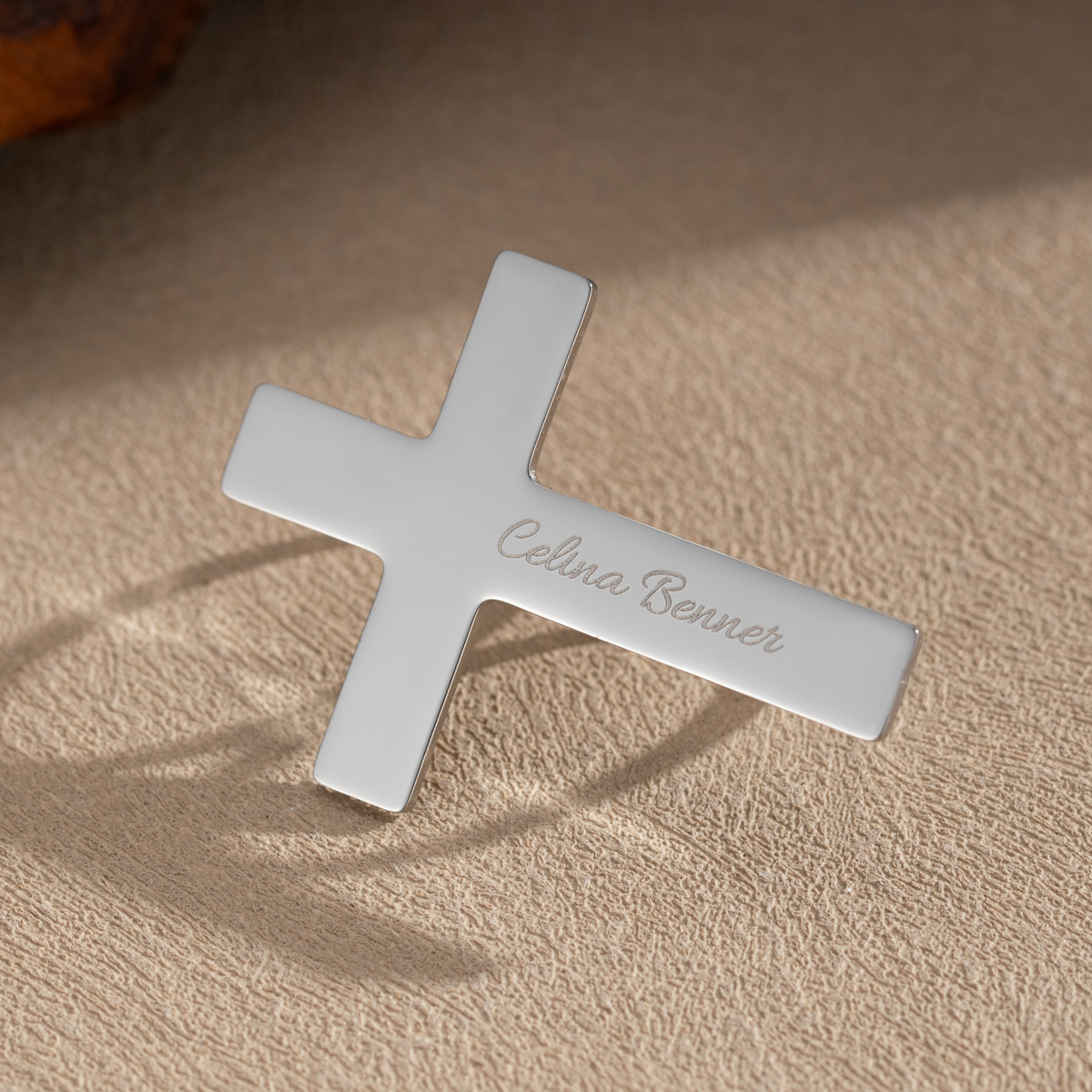 Custom Name Engraved Cross-shaped Finger Guard Ring