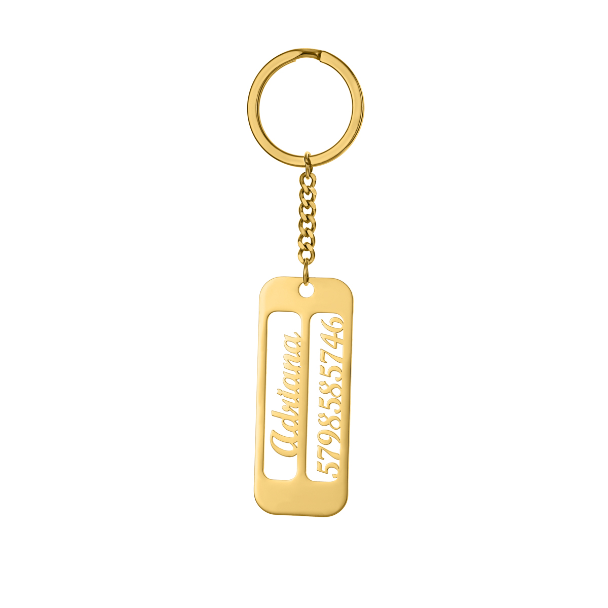 Customized Name & Phone Number Keychain