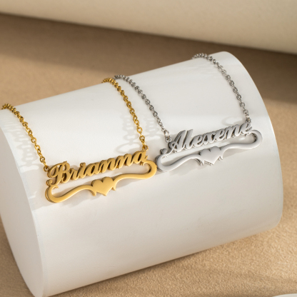 Love-shaped Customized Name Double-layer Necklace