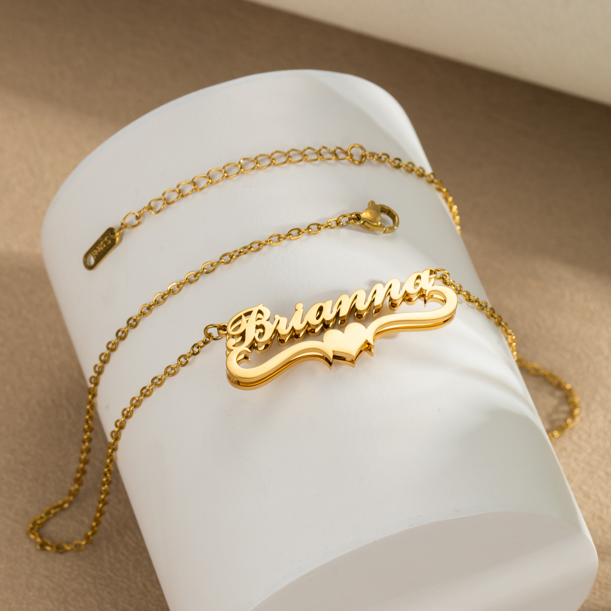 Love-shaped Customized Name Double-layer Necklace