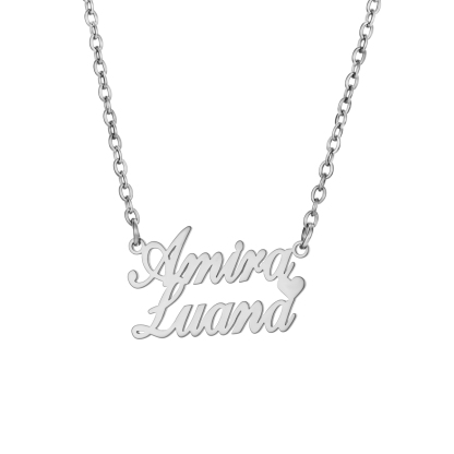 Custom Necklace with Overlapping Combination of Multiple Names
