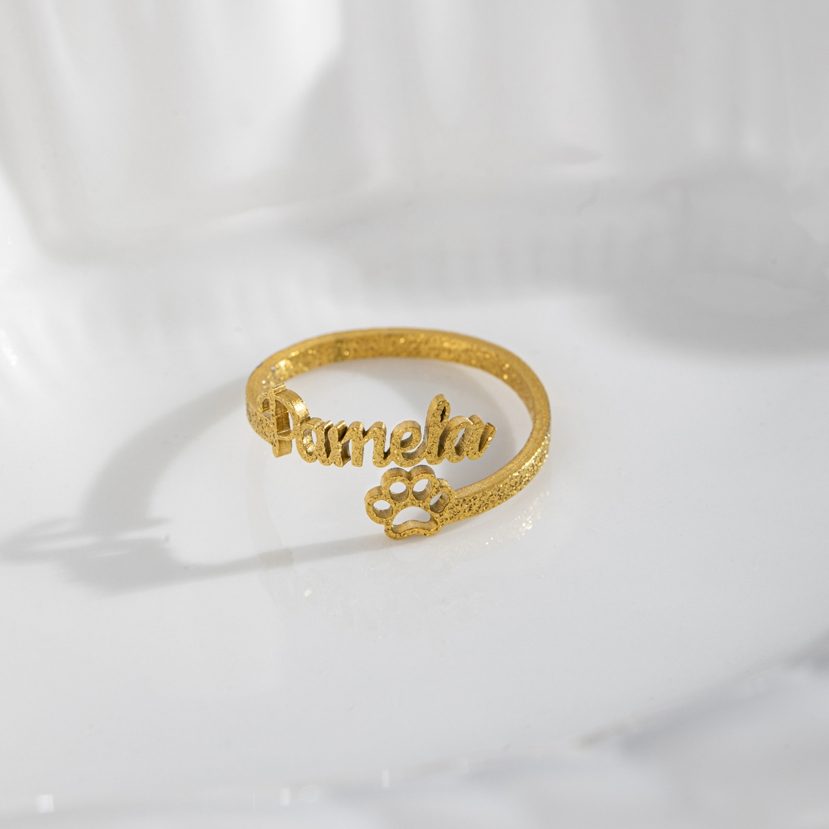 Customized Name Frosted Ring 