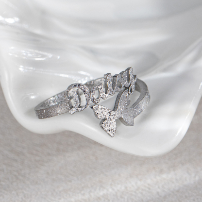 Customized Name Frosted Ring 