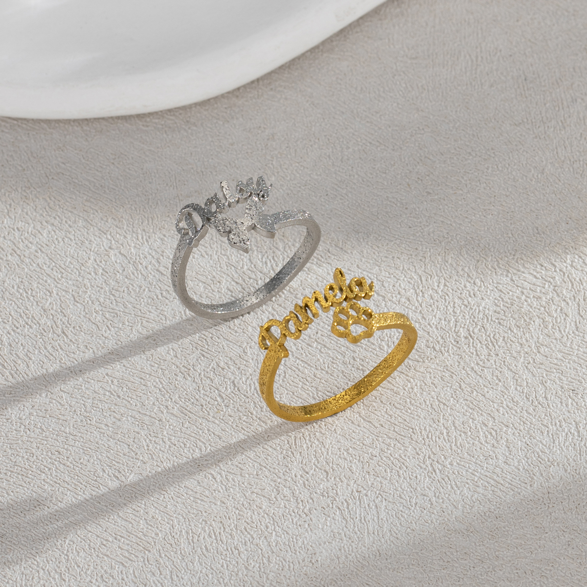 Customized Name Frosted Ring 