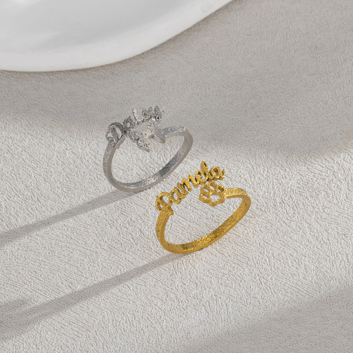 Customized Name Frosted Ring 