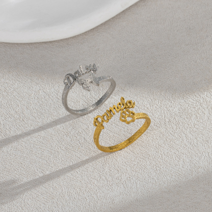 Customized Name Frosted Ring 