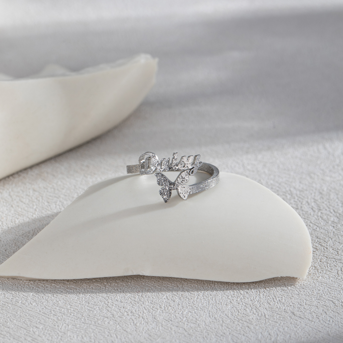 Customized Name Frosted Ring 