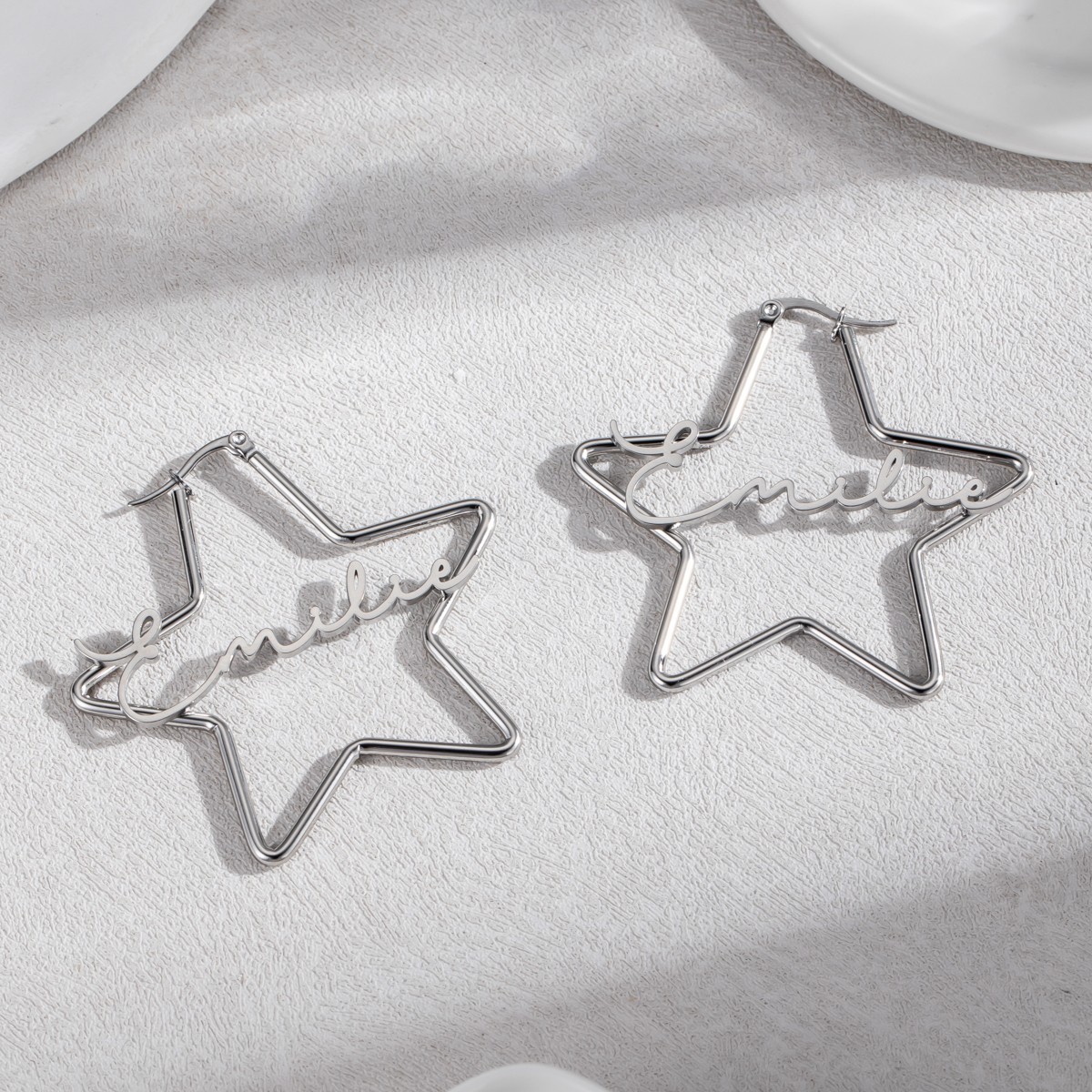 Customized Name Pentagram Earrings