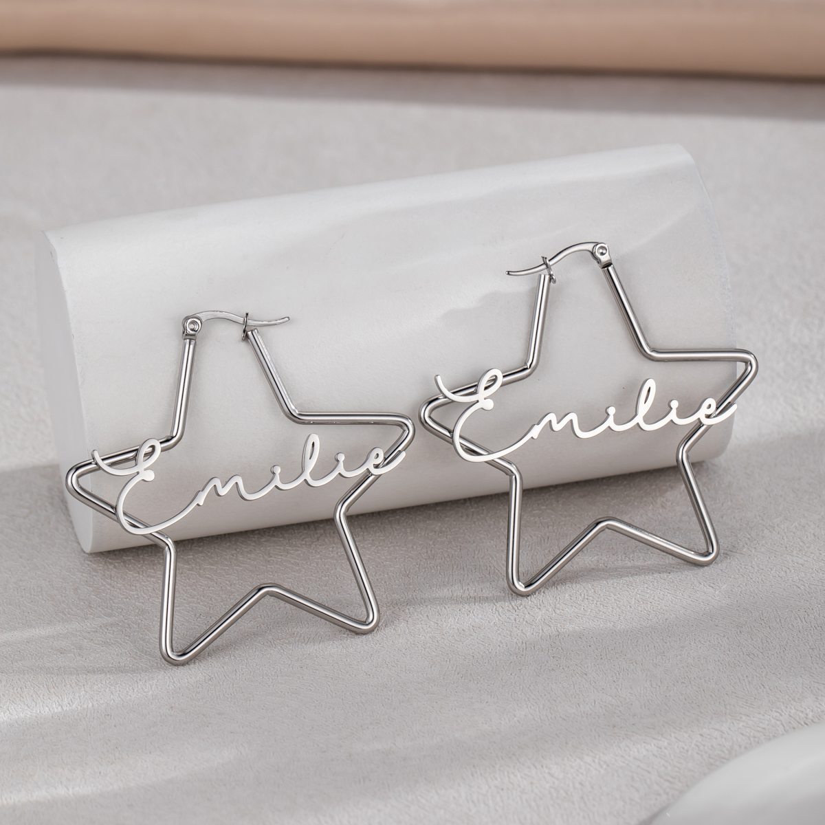 Customized Name Pentagram Earrings