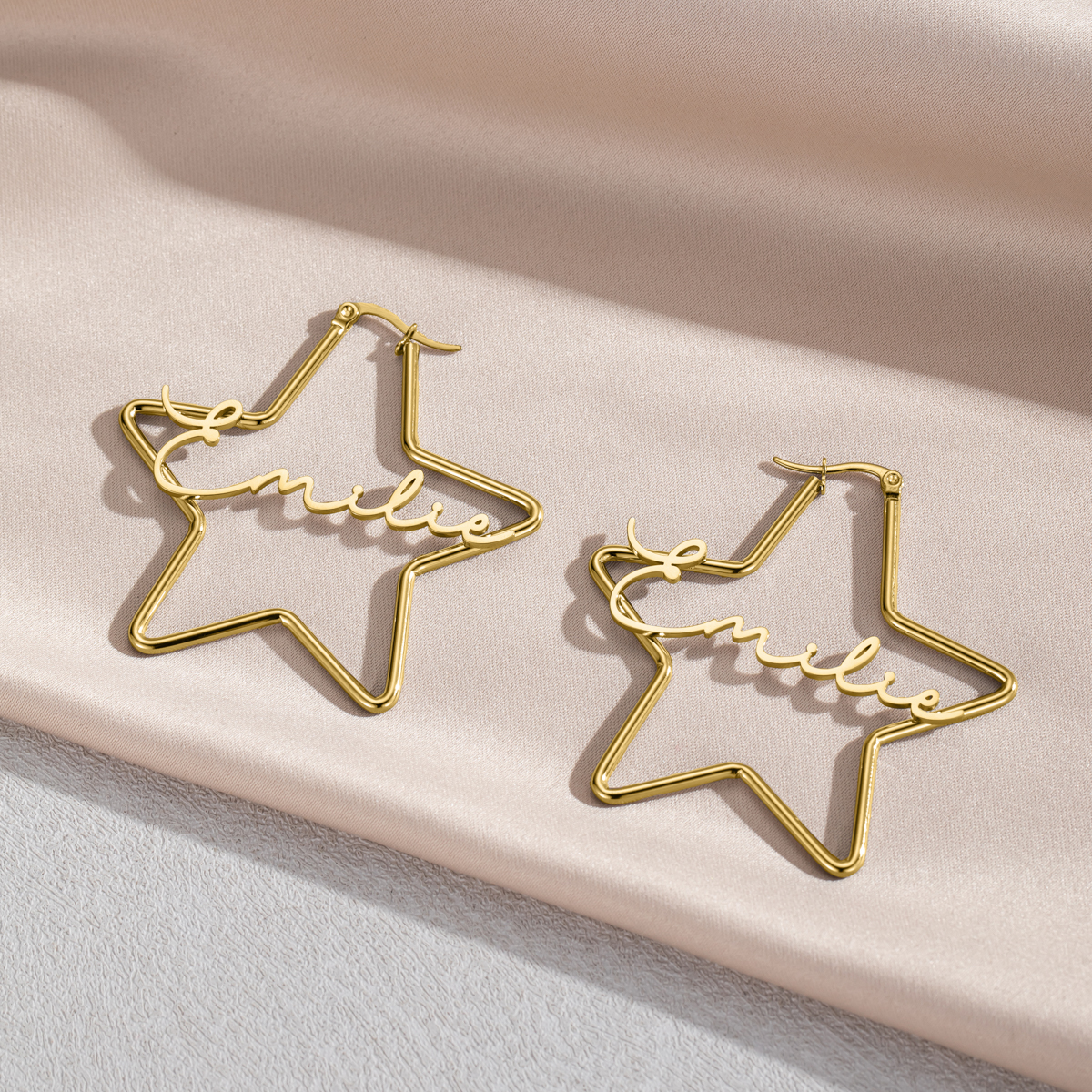 Customized Name Pentagram Earrings