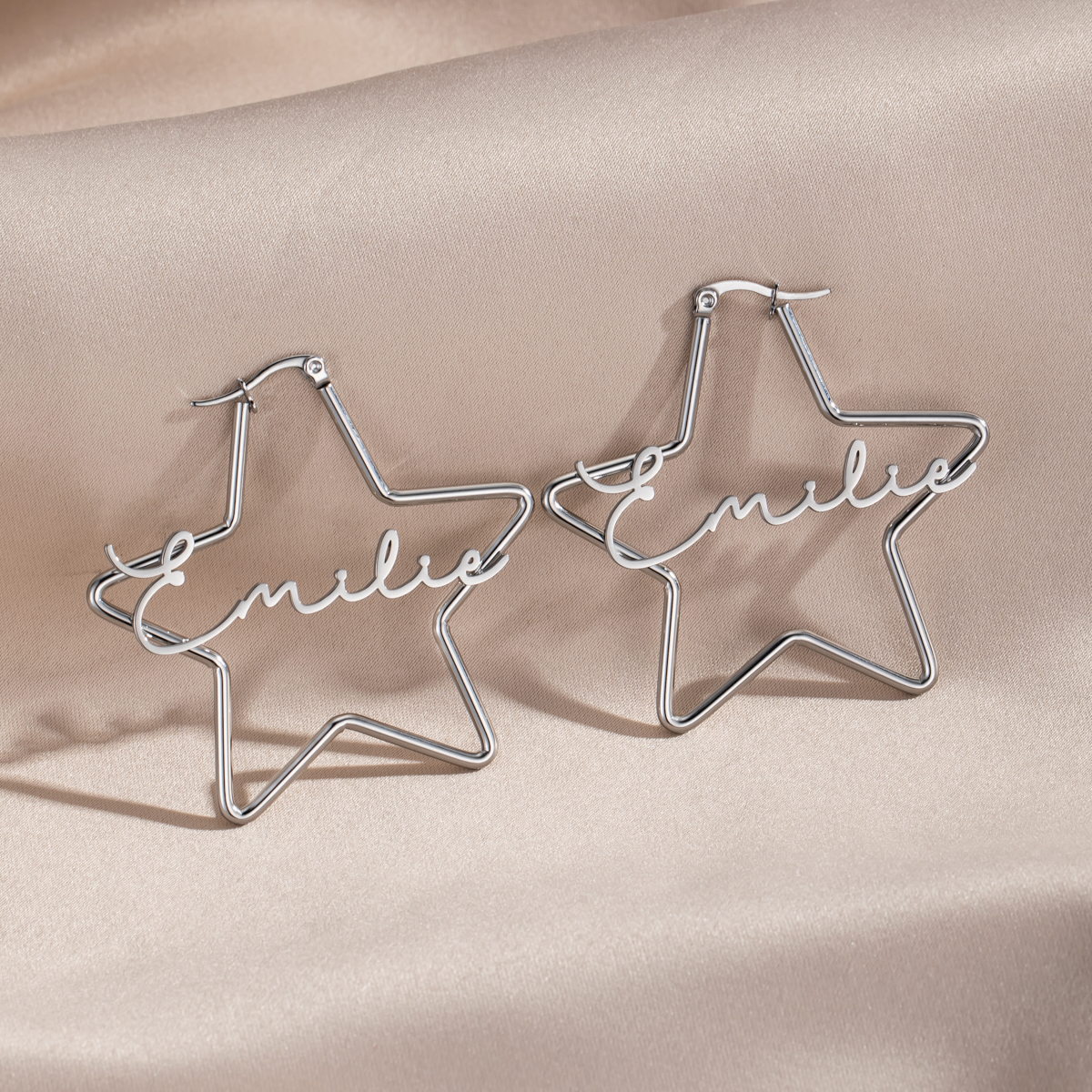Customized Name Pentagram Earrings