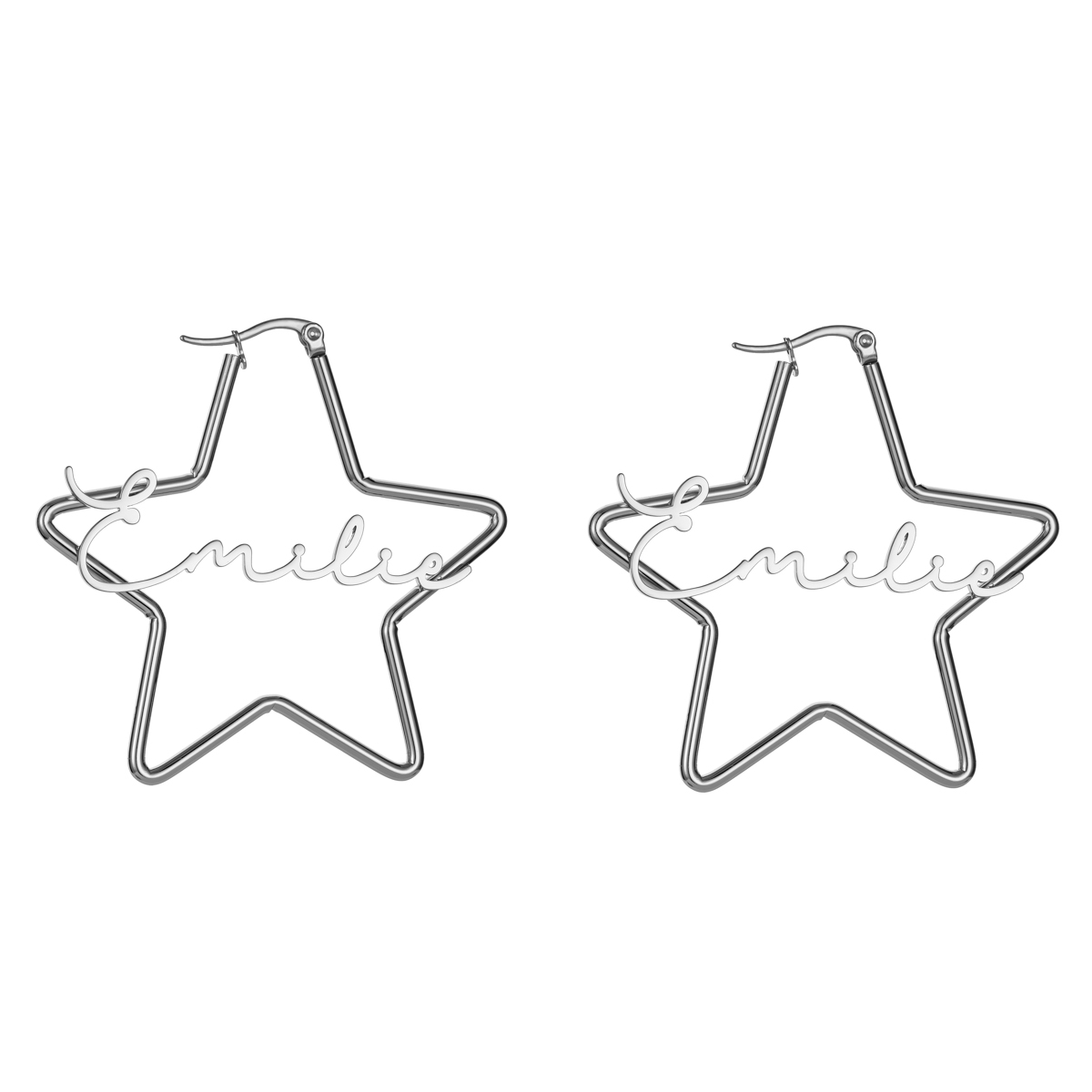 Customized Name Pentagram Earrings