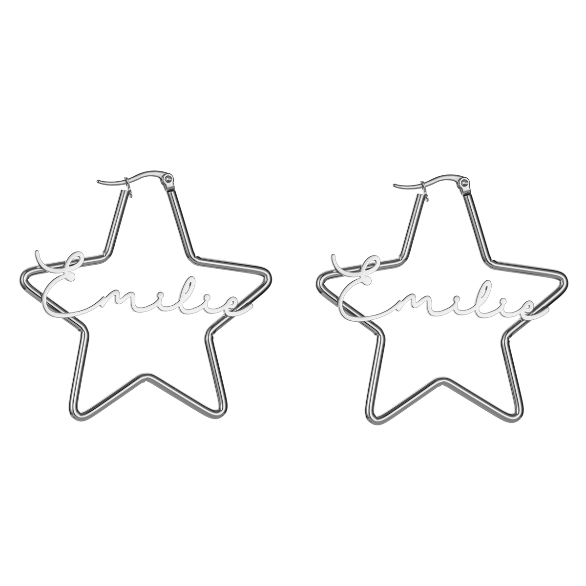 Customized Name Pentagram Earrings