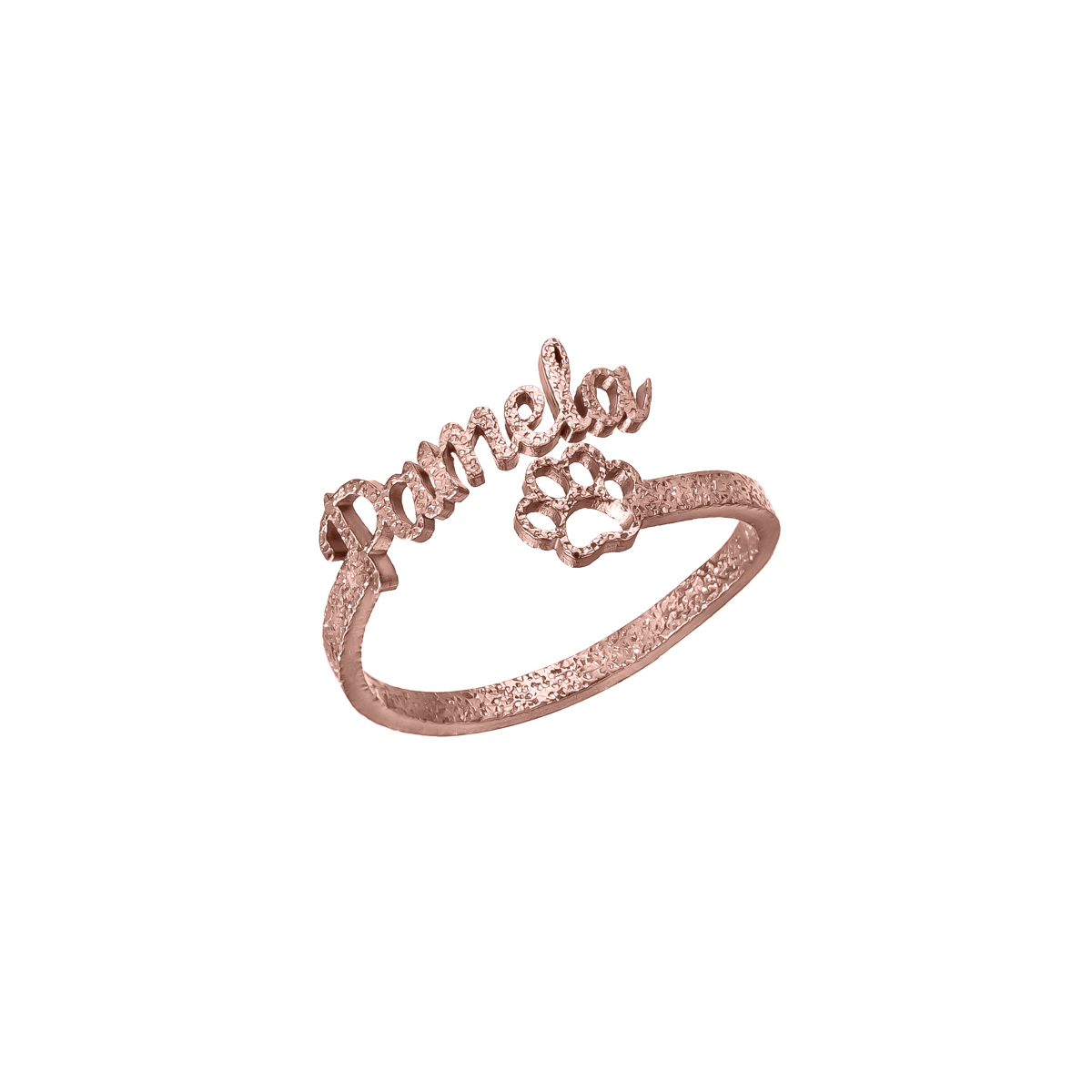 Customized Name Frosted Ring 