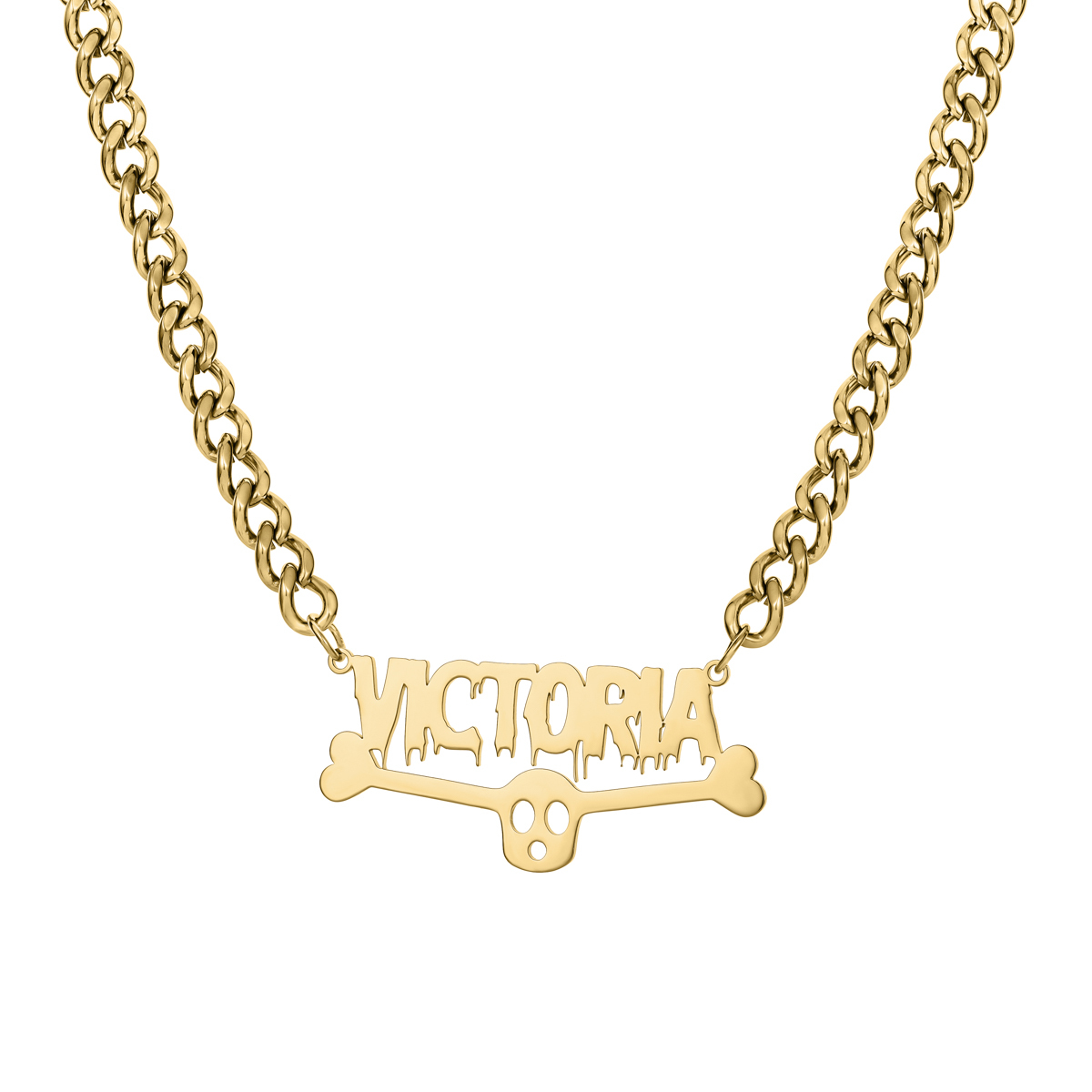 Custom Thick Chain Skull Punk Style Halloween Necklace