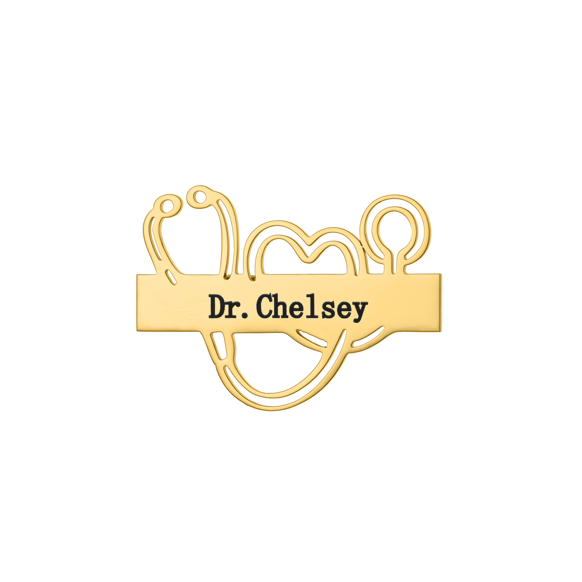 Love Stethoscope shaped Name Brooch Gift for Doctors