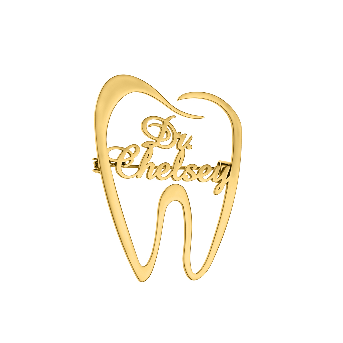 Custom Tooth shaped Name Brooches For Dentists