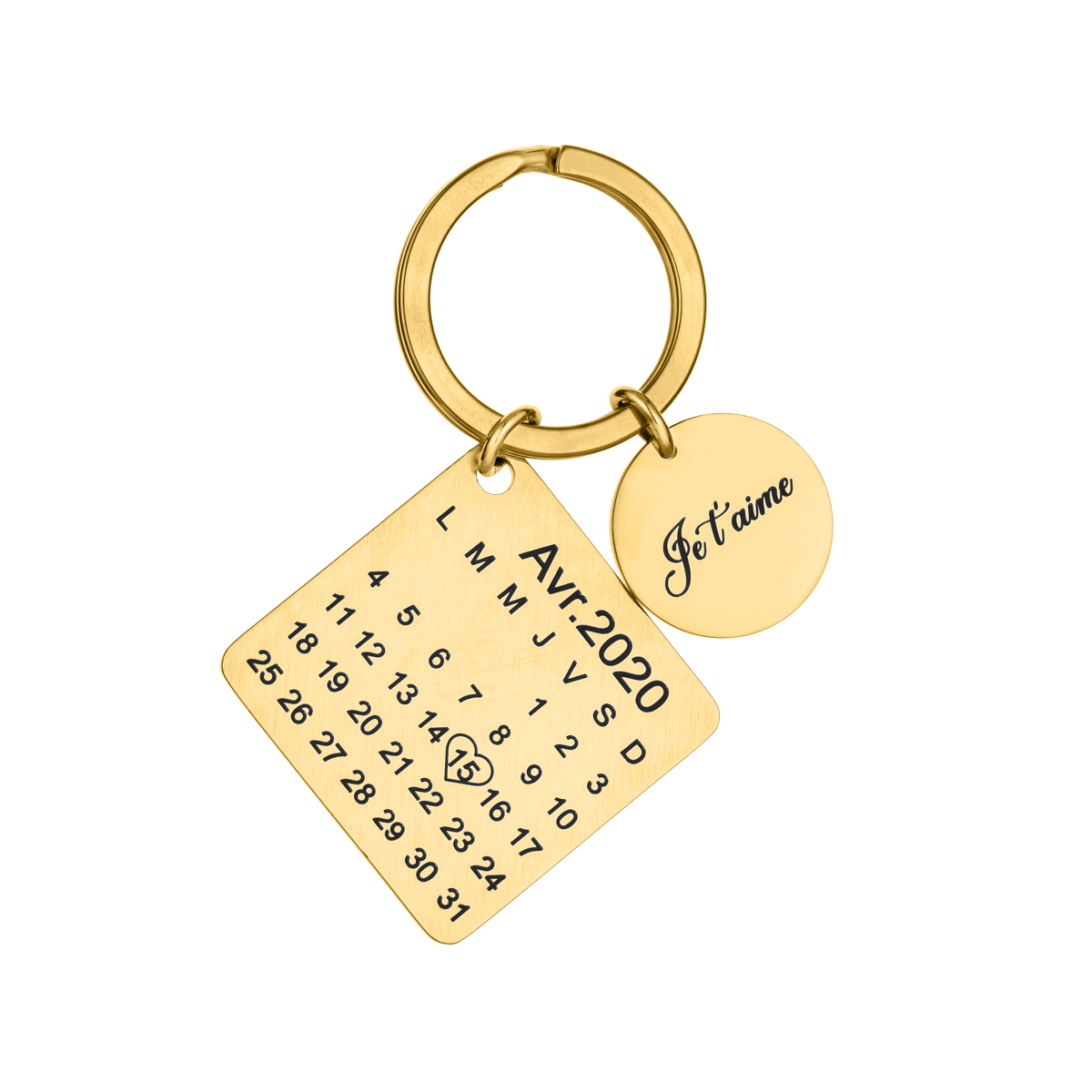 Custom Keychains with Calendar Dates and Names