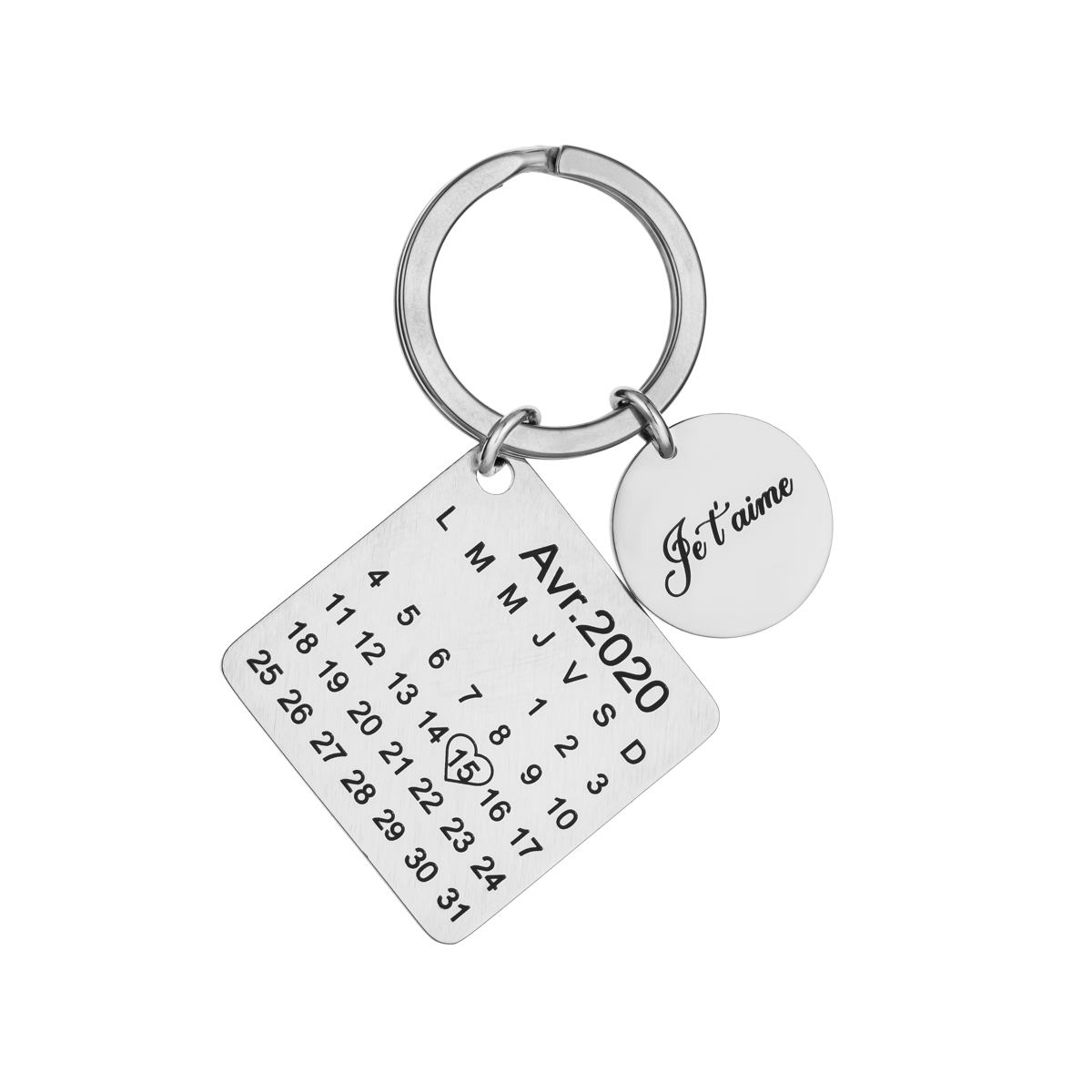 Custom Keychains with Calendar Dates and Names