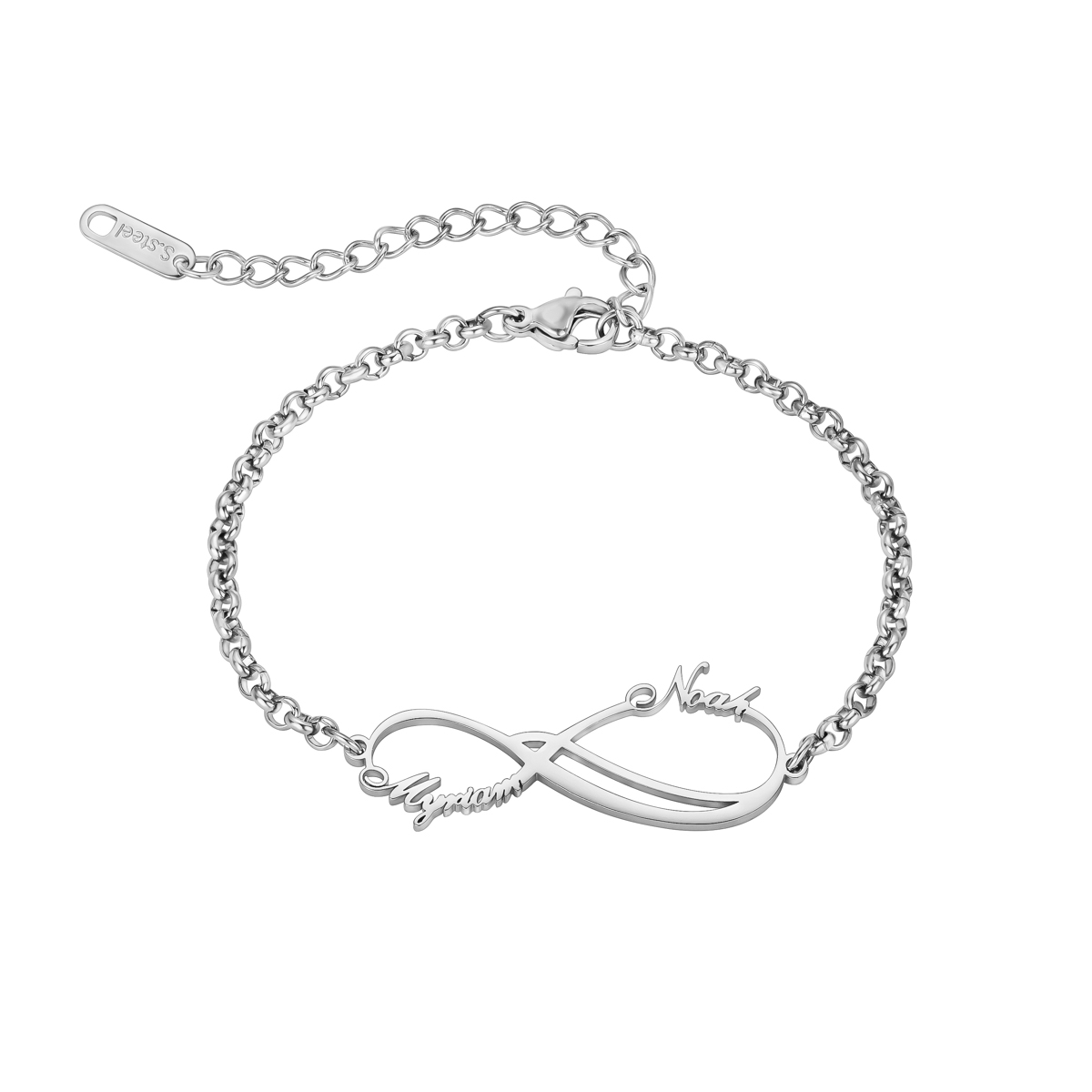 Infinite Loop Custom Double Name Bracelets and Ankles
