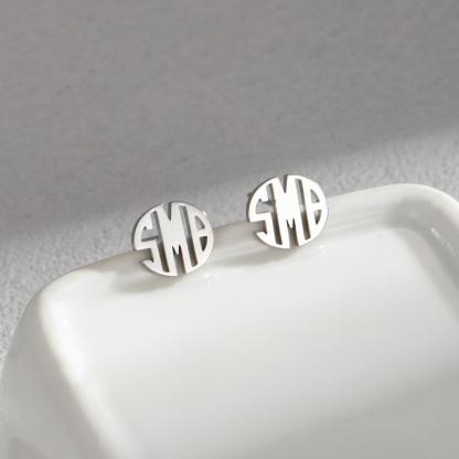 Pesonalized Monogram Earstuds in Stainless Steel-Spefeel