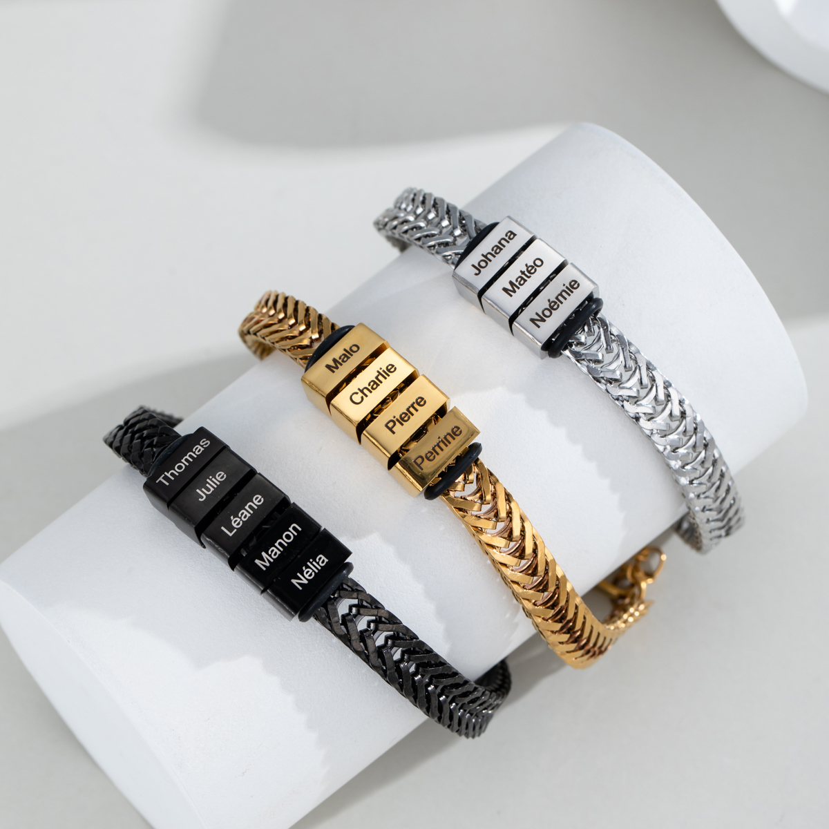 Men‘s Personalized Multi Name Engraved Bracelet