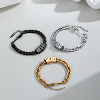 Men‘s Personalized Multi Name Engraved Bracelet