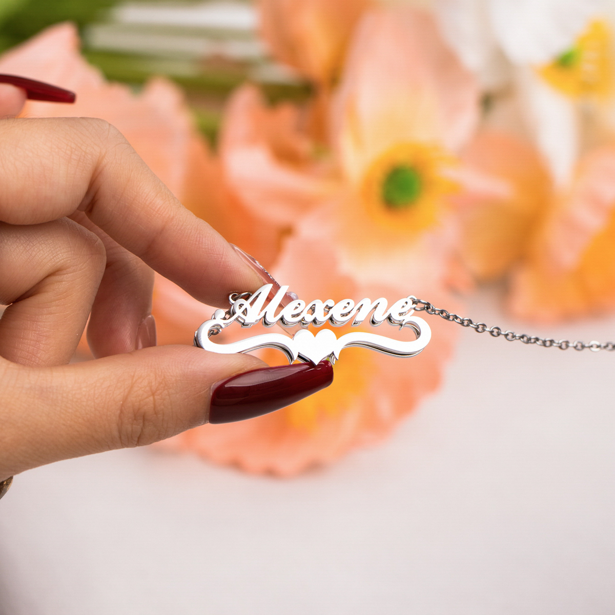Love-shaped Customized Name Double-layer Necklace