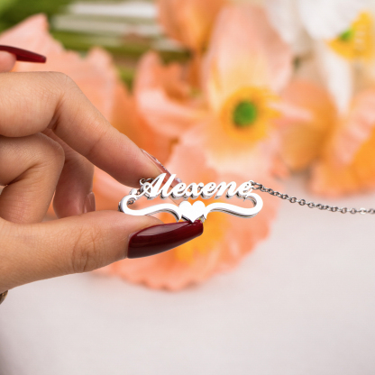 Love-shaped Customized Name Double-layer Necklace