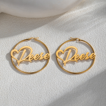 Custom Name Hoop Earrings
