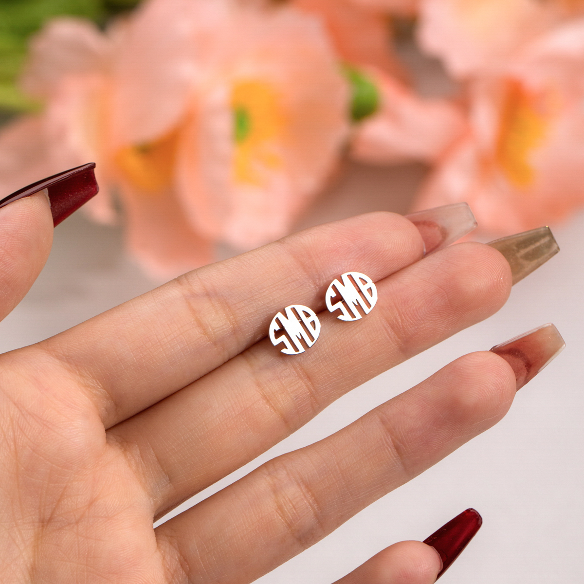 Pesonalized Monogram Earstuds in Stainless Steel-Spefeel
