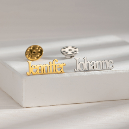 Stainless Steel Custom Name Brooch