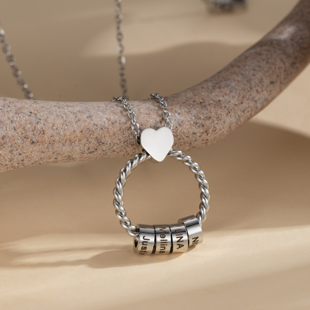 Customized Multi Name Engraved Necklace