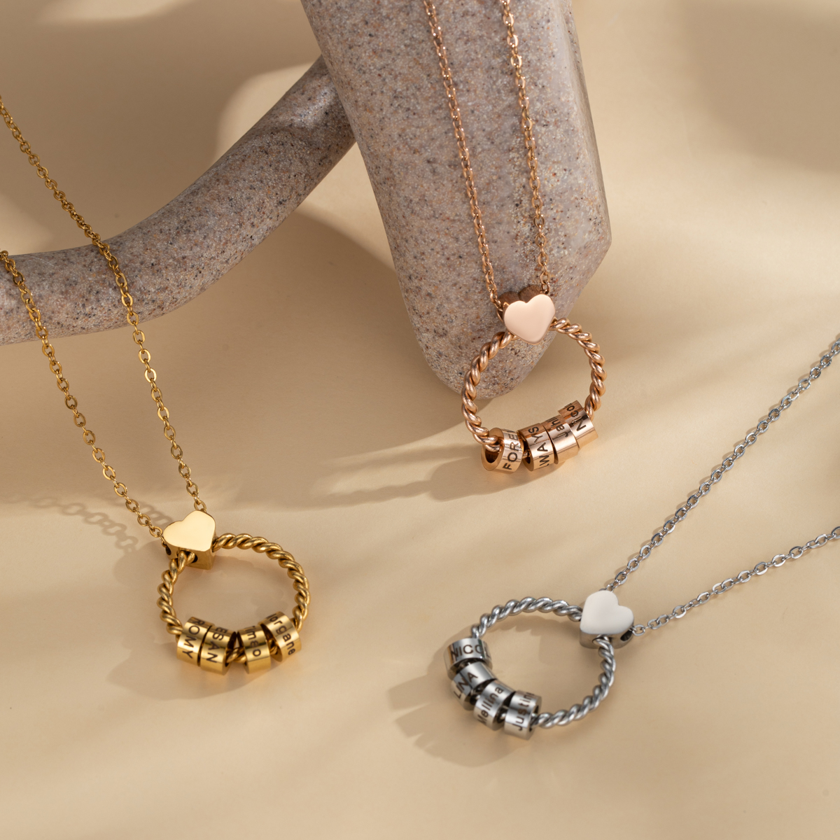 Customized Multi Name Engraved Necklace