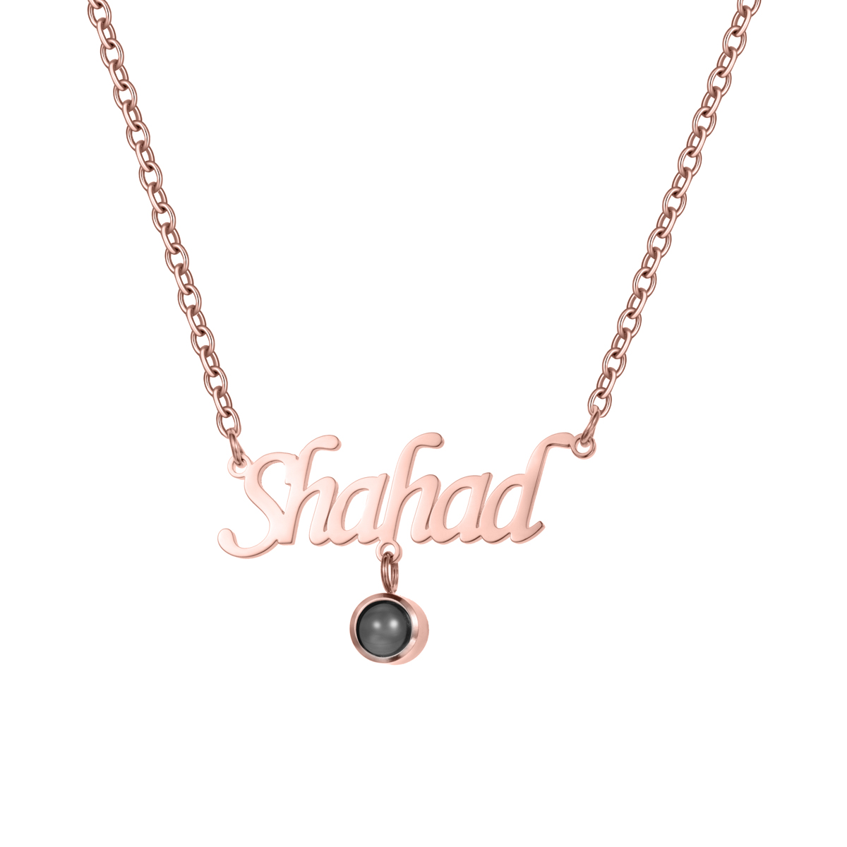 Customized Name and Photo Projection Stone Necklace