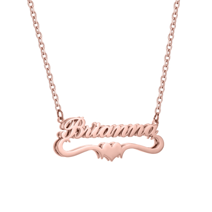 Love-shaped Customized Name Double-layer Necklace