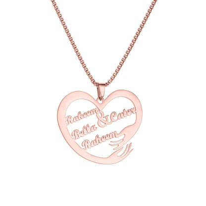 Custom Interlocking Rings Engraved Name Necklace