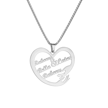 Custom Interlocking Rings Engraved Name Necklace